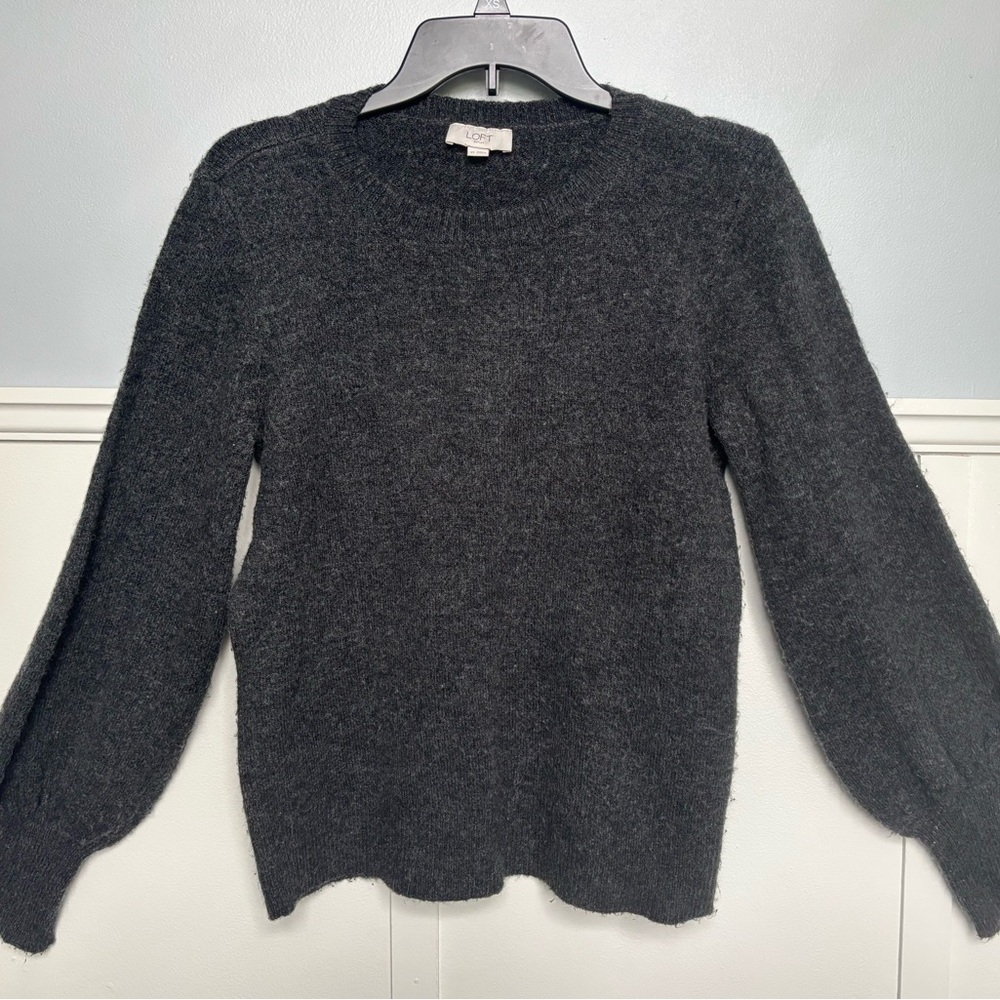 LOFT Dark Gray Crew Neck Sweater
